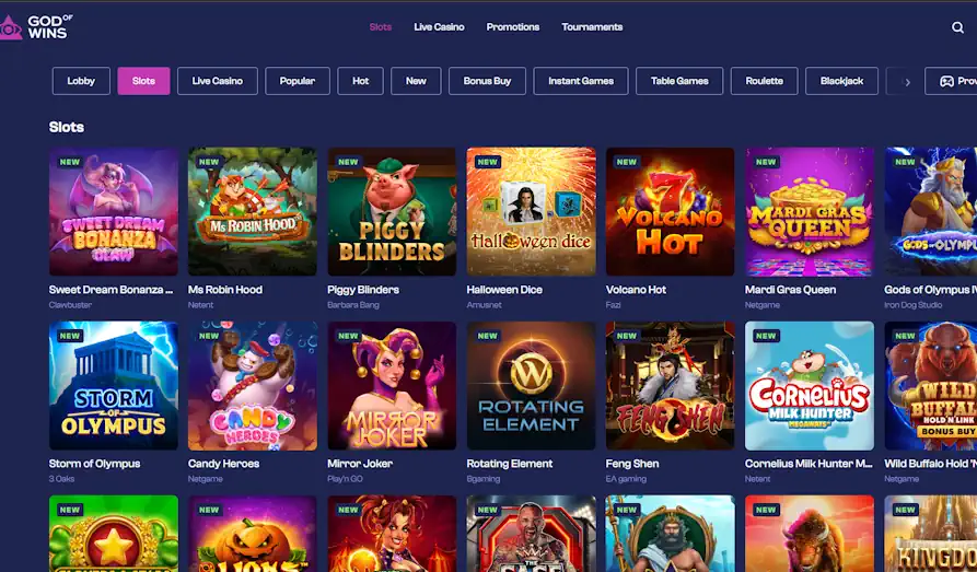 God of Wins slots Screenshot image #2 for God of Wins Casino