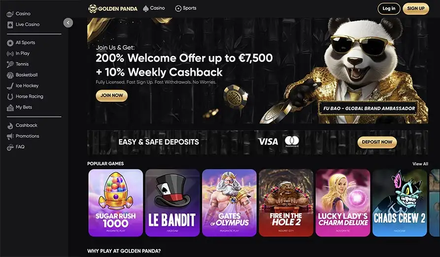 Main screenshot image for Golden Panda Casino