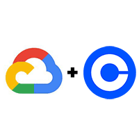 Google Cloud and Coinbase logo