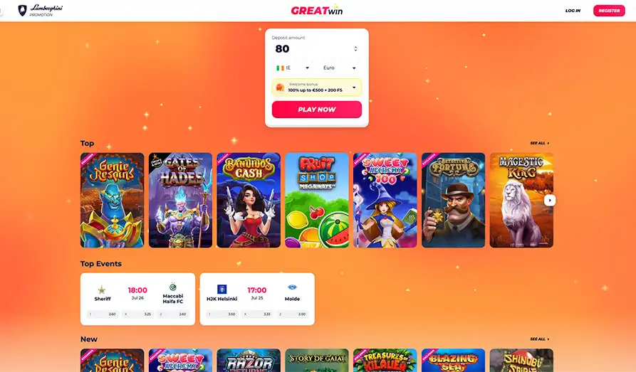 Main screenshot image for Great Win Casino
