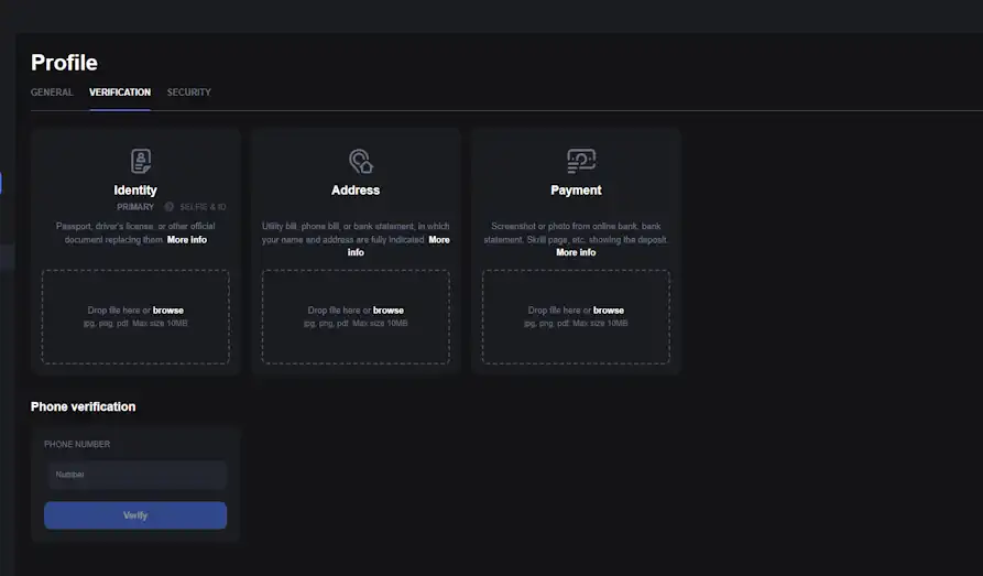 Gx Spin Casino KYC KYC Landscape screenshot image for Gx Spin