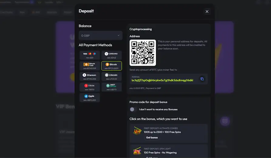 Gx Spin Casino deposit Screenshot image #2 for Gx Spin
