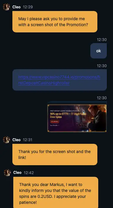 High Value Spins on VIP Casino IO confirmed