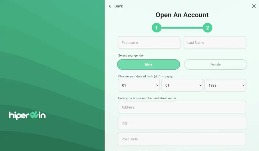 Hiperwin registration KYC Landscape screenshot image for Hiper Win Casino