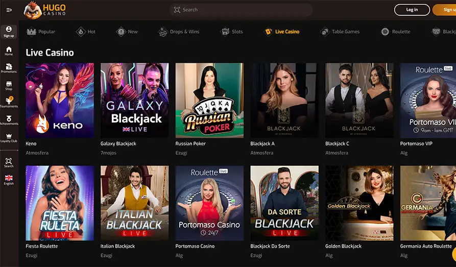 Landscape screenshot image #1 for Hugo Casino
