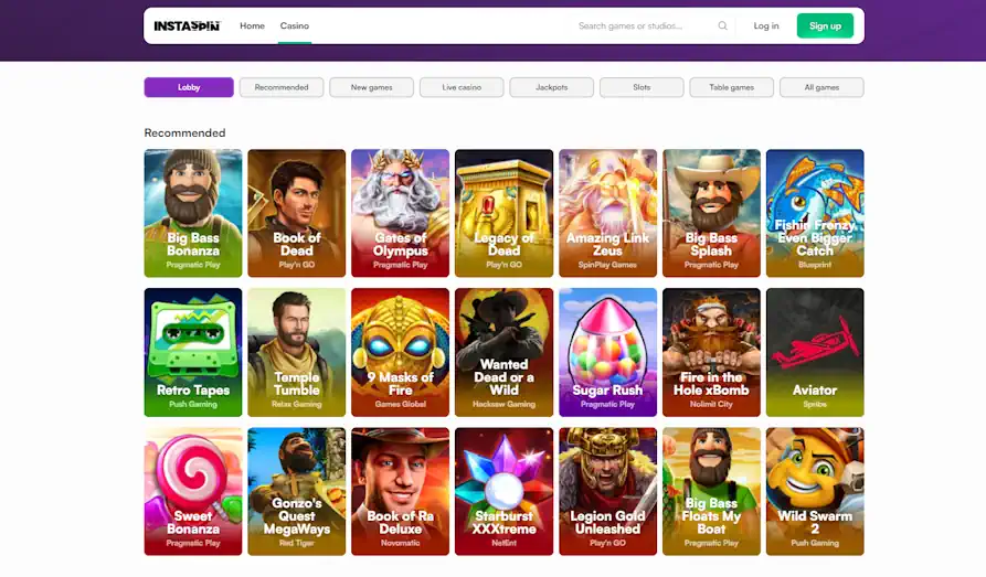 Insta Spin slots Landscape screenshot image #1 for Insta Spin Casino