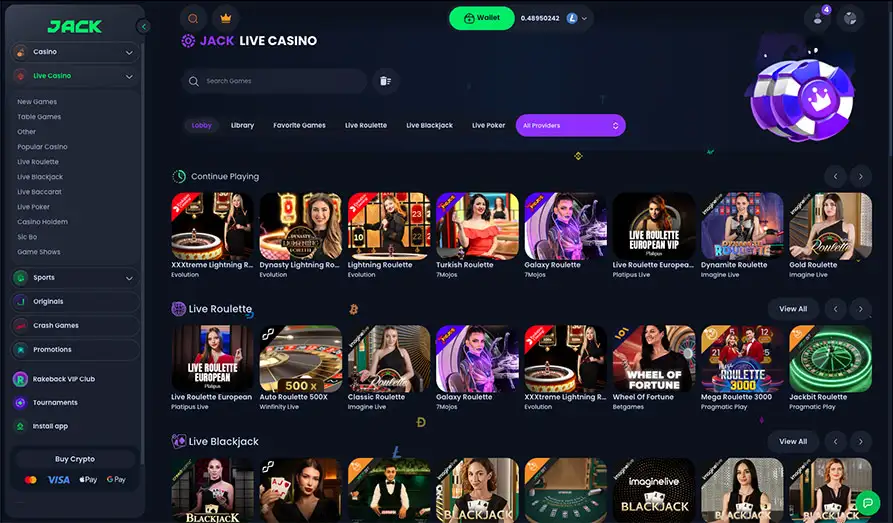 Landscape screenshot image #1 for Jack Casino