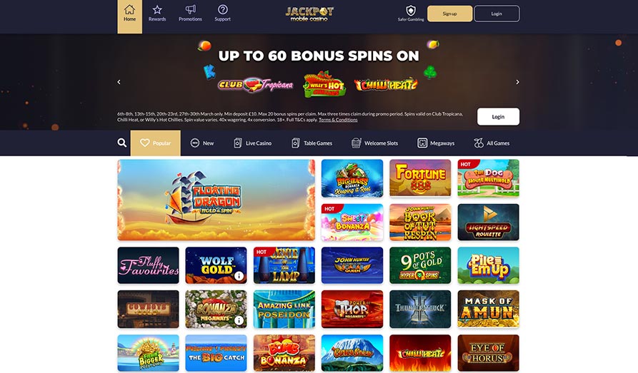 Screenshot image #1 for Jackpot Mobile Casino