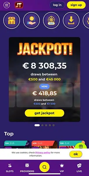 Mobile Screenshot image #1 for Jacktop Casino