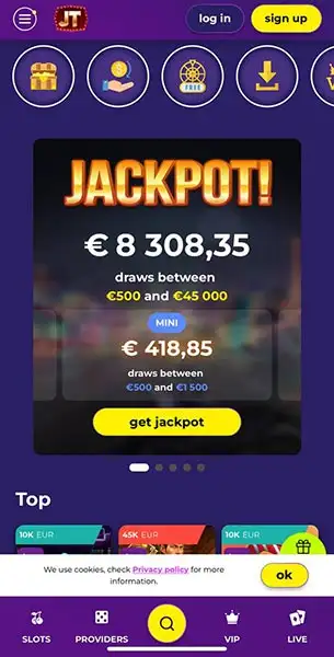 Jacktop Casino mobile screenshot #1 Mobile Screenshot image #1 for Jacktop Casino