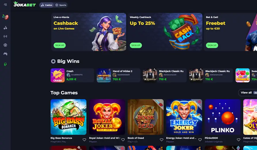Main screenshot image for Joka Bet