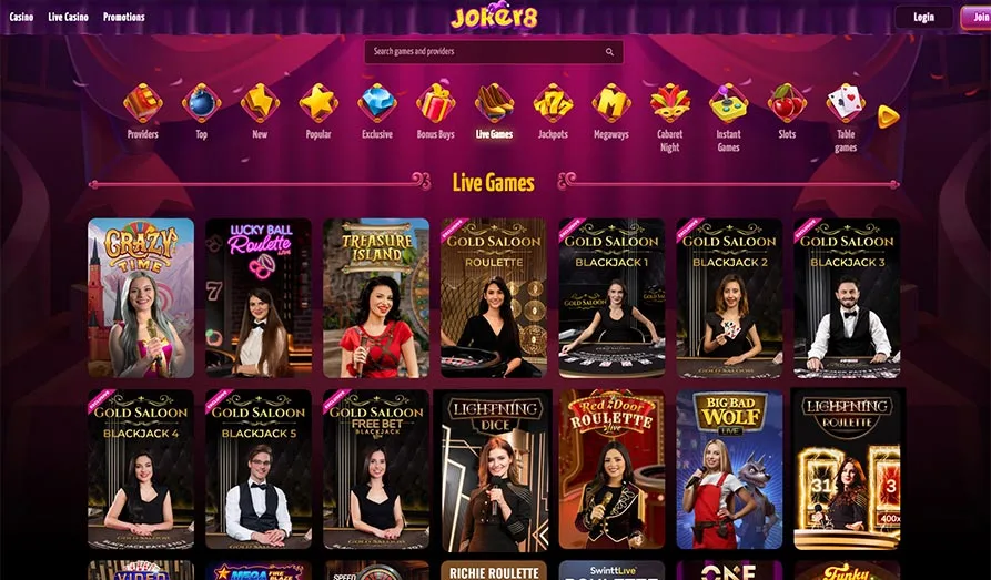 Screenshot image #2 for Joker8 Casino