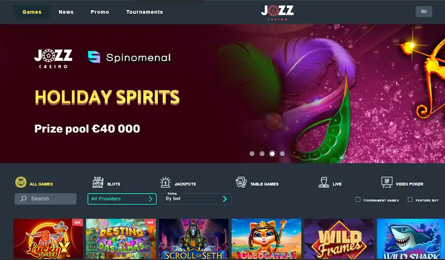 Main screenshot image for Jozz Casino