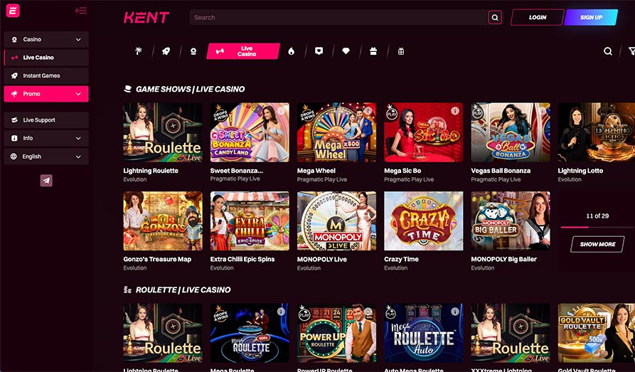 Kent Casino games (live) Landscape screenshot image #1 for Kent Casino