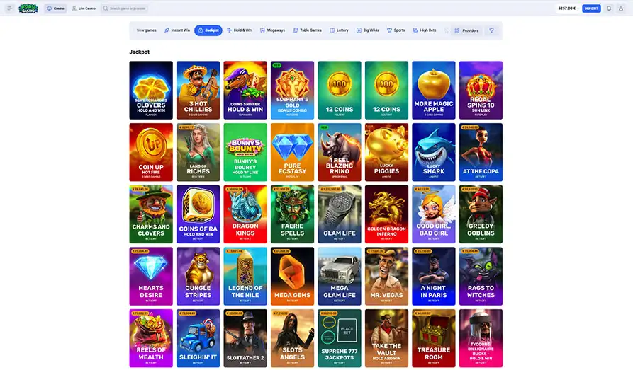 Koru Casino Progressive Jackpots Landscape screenshot image #1 for Koru Casino