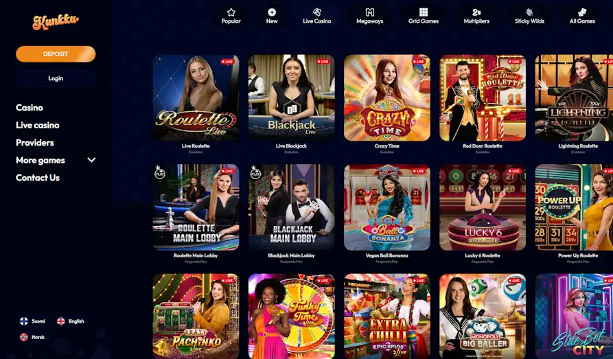 Kunkku Casino live casino Landscape screenshot image #1 for Kunkku Kasino