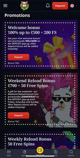 Lama Bet Casino mobile screenshot #4 Mobile Screenshot image #4 for Lama Bet Casino