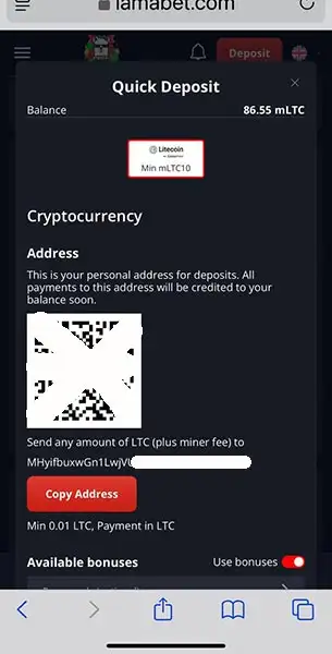 Lama Bet Casino mobile screenshot #5 Mobile Screenshot image #5 for Lama Bet Casino