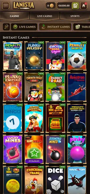 Lanista Casino mobile screenshot #4 Mobile Screenshot image #4 for Lanista Casino