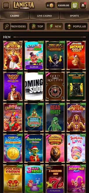 Lanista Casino mobile screenshot #5 Mobile Screenshot image #5 for Lanista Casino
