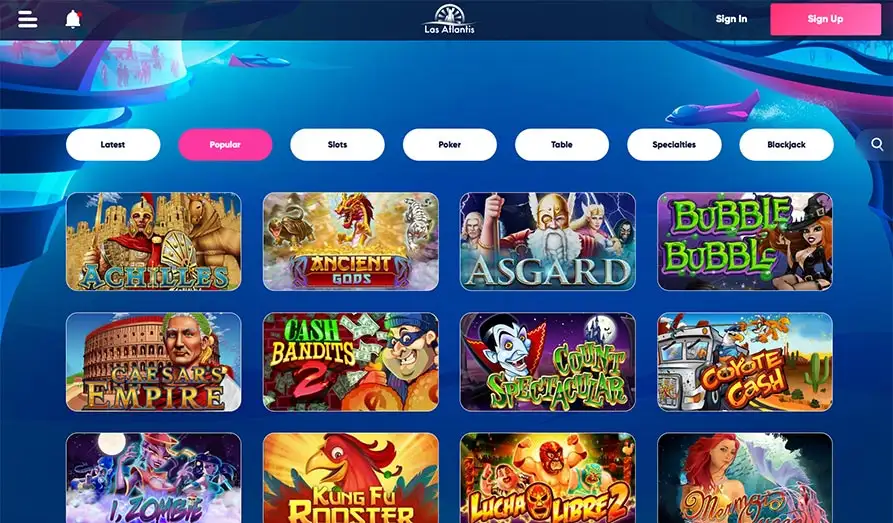 Main screenshot image for Las Atlantis Casino