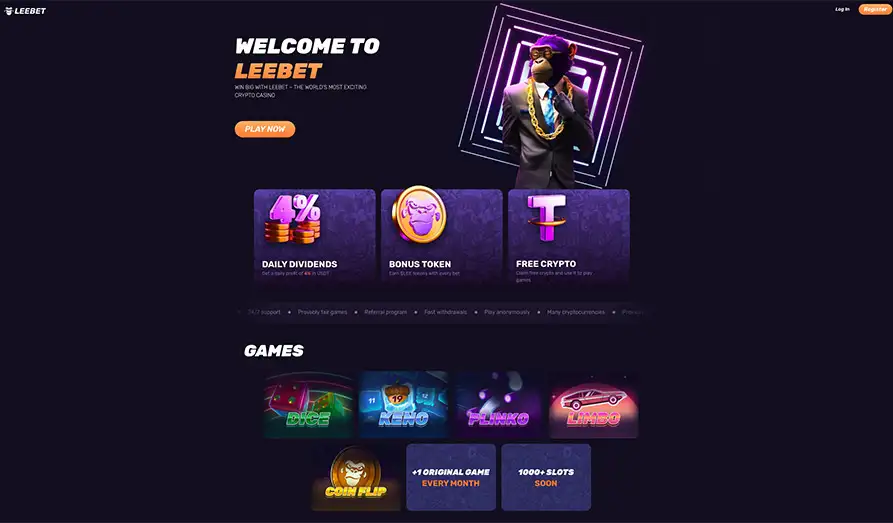 Main screenshot image for Leebet Casino