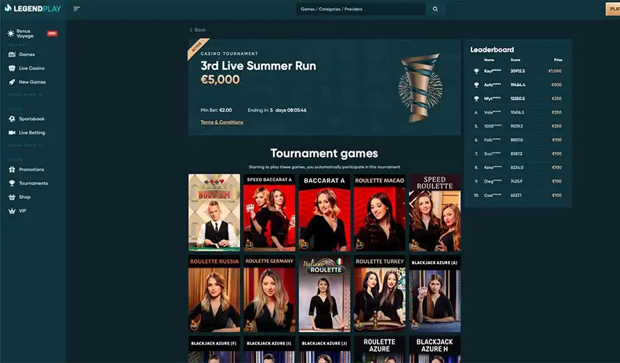 Screenshot image #2 for Legend Play Casino
