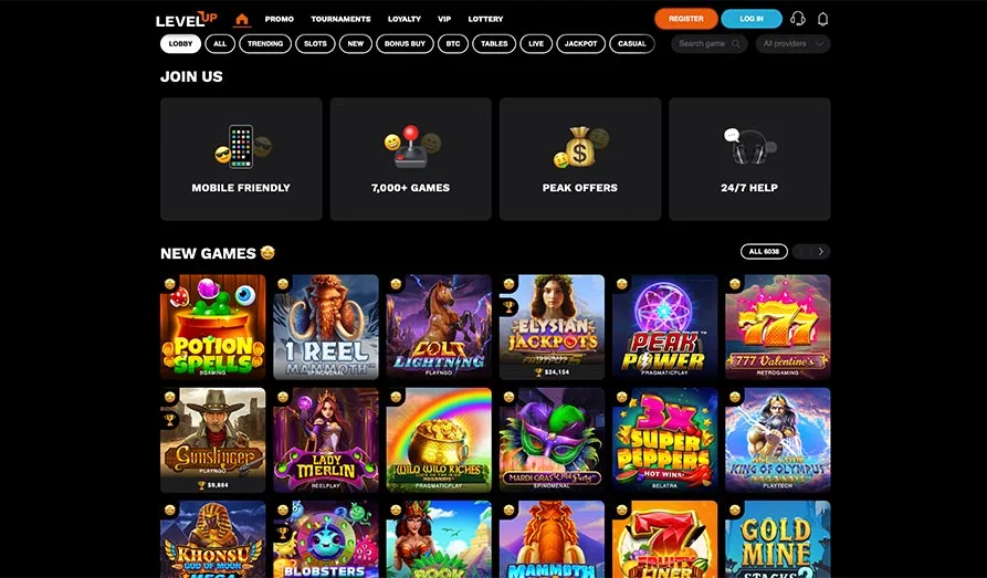 Landscape screenshot image #1 for Level Up Casino