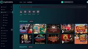 Live Casino Games at CryptoCasino dot com
