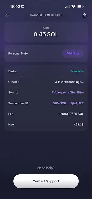 Your Sending Wallet