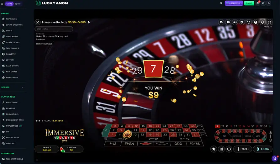 Lucky Anon Live Casino Landscape screenshot image #1 for Lucky Anon Casino