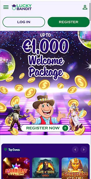 Mobile Screenshot image #1 for Lucky Bandit Casino