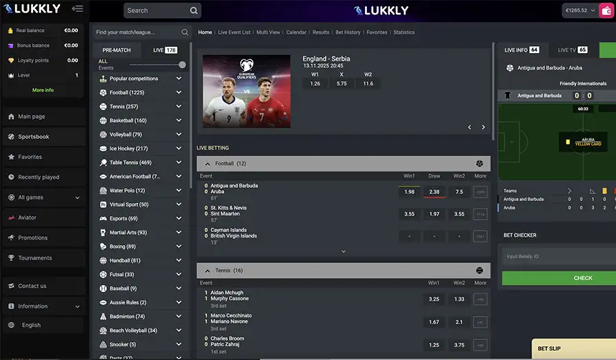 Lukkly Sportsbetting Landscape screenshot image #1 for Lukkly Casino