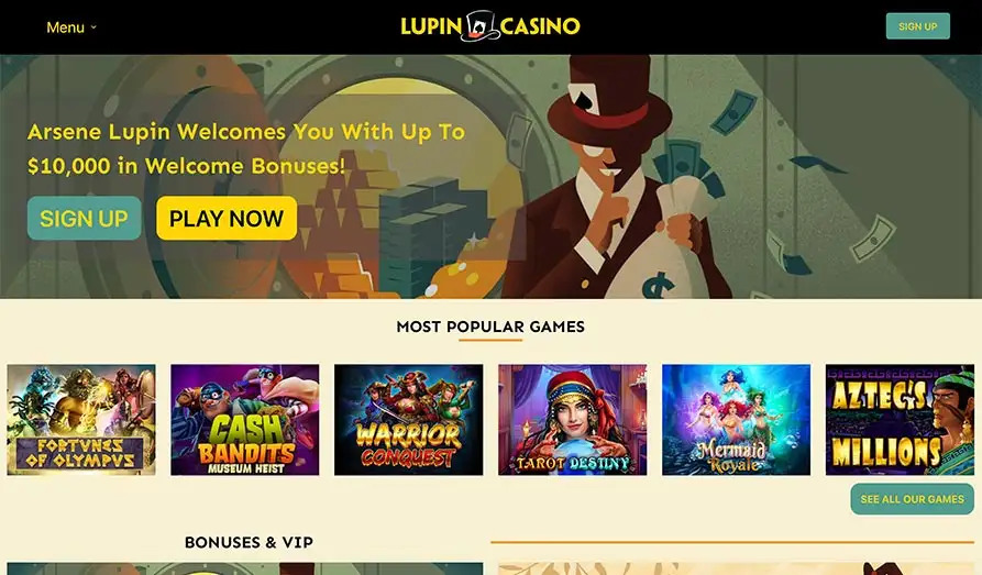 Screenshot image #1 for Lupin Casino