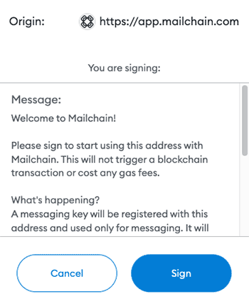 Mailchain signature