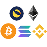 major crypto logotypes