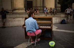 Playing piano in Malta