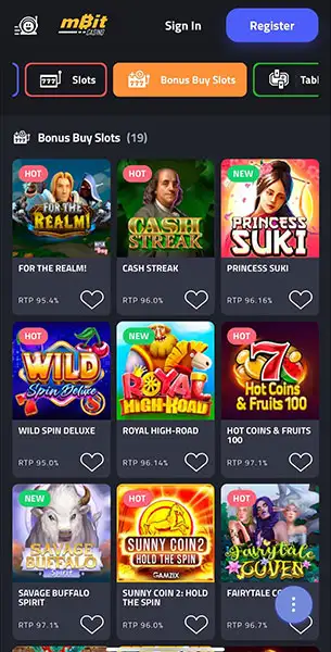 Mobile Screenshot image #3 for mBit Casino