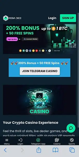Mobile Screenshot image #1 for Mega Dice Casino