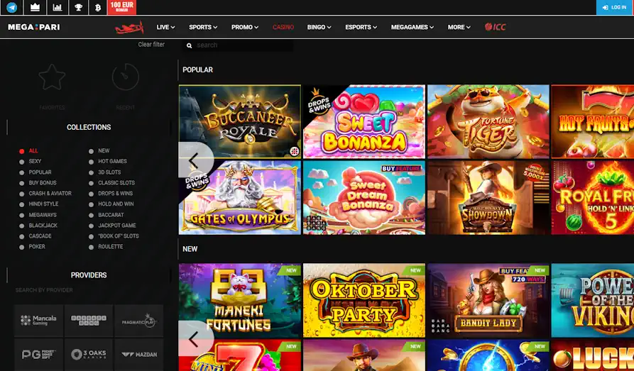 Screenshot image #1 for Megapari Casino