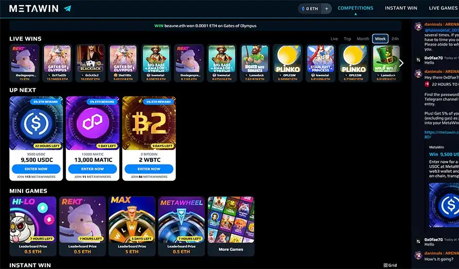 Main screenshot image for MetaWin Casino