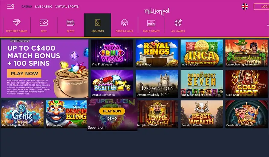 Screenshot image #3 for Millionpot Casino