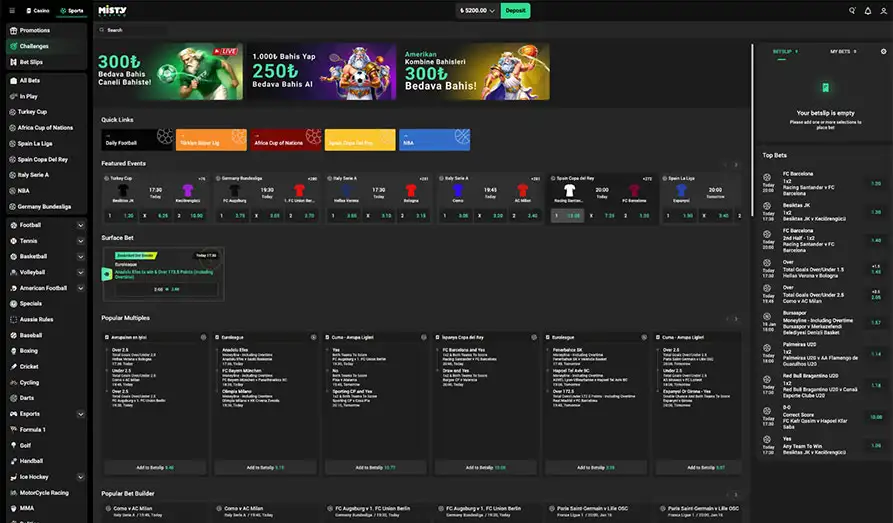 Misty Sportsbetting Landscape screenshot image #1 for Misty Casino