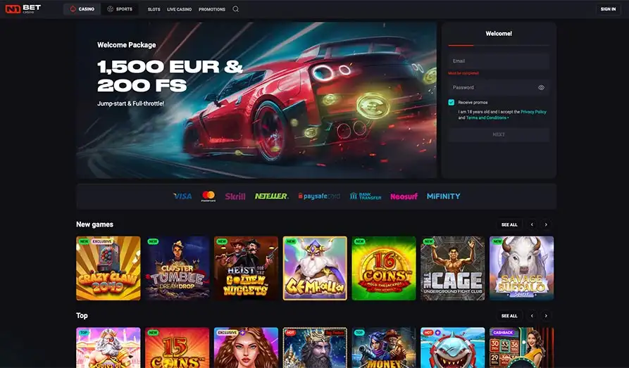 Main screenshot image for N1 Bet Casino