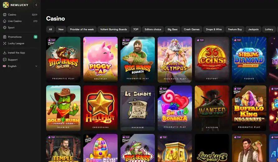 New Lucky Casino Games Landscape screenshot image #1 for New Lucky Casino