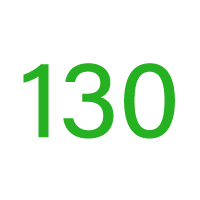 Number 130 in green