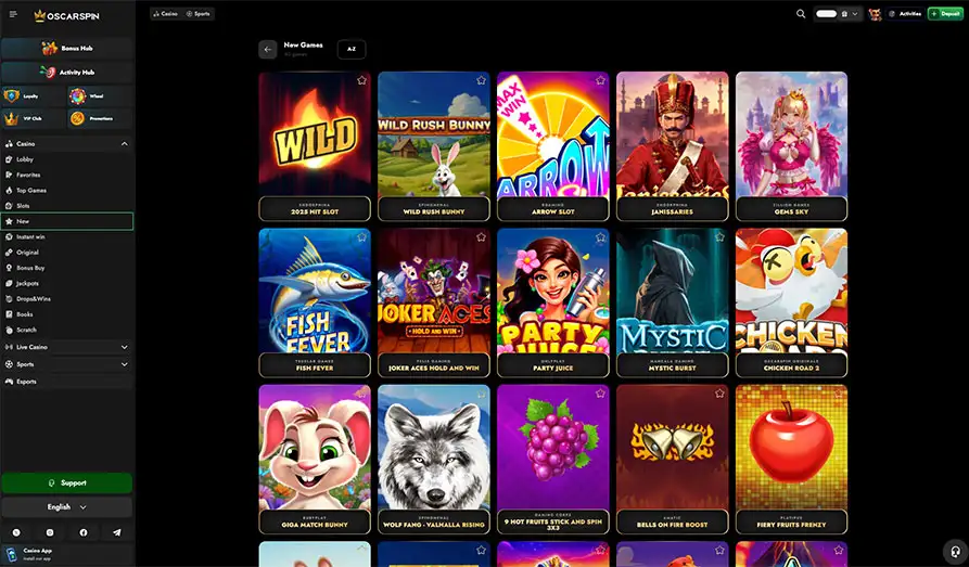 Oscar Spin New Ganes Landscape screenshot image #1 for Oscar Spin Casino