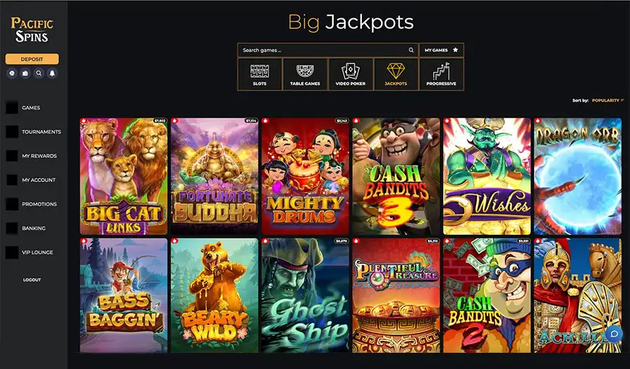 Pacific Spins Jackpot Slots Landscape screenshot image #1 for Pacific Spins
