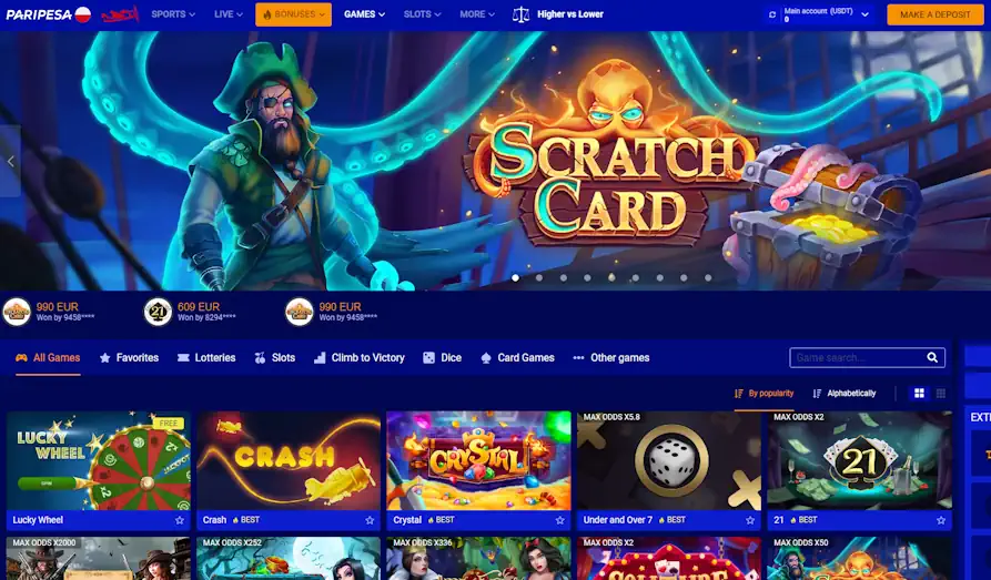 Paripesa Casino - All Games Landscape screenshot image #1 for Paripesa Casino