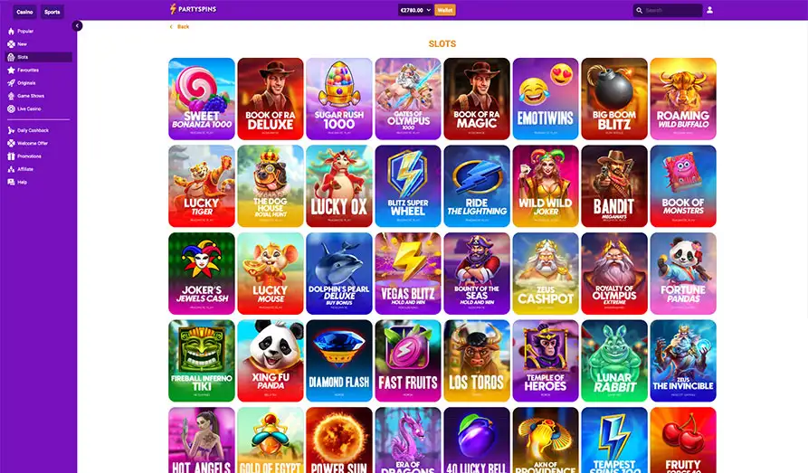 Party Spins Casino Slots Landscape screenshot image #1 for Party Spins